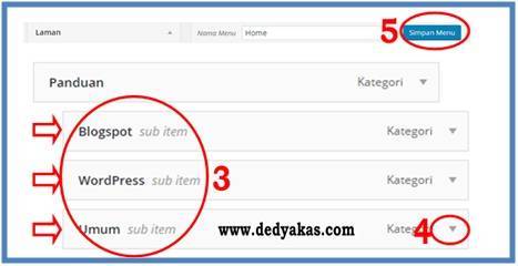 Panduan Belajar WordPress Membuat Halaman Kategori Menu Drop Down - Dedy Akas Website