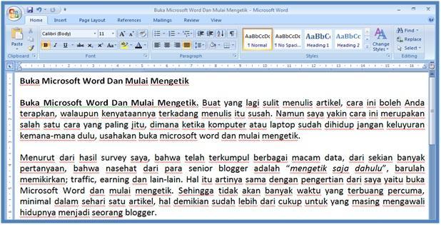 Buka Microsoft Word Dan Mulai Mengetik - Dedy Akas Website