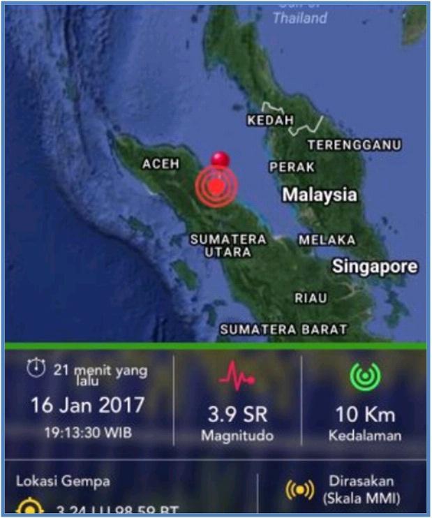 Gempa Bumi di Kabupaten Deli Serdang Sumatera Utara