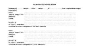 Surat Perjanjian Kontrak Rumah